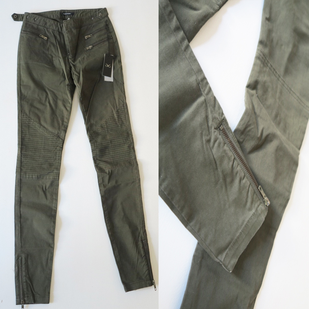 $225 Monika Chiang Olive Skinny Jean Ankle Zipper